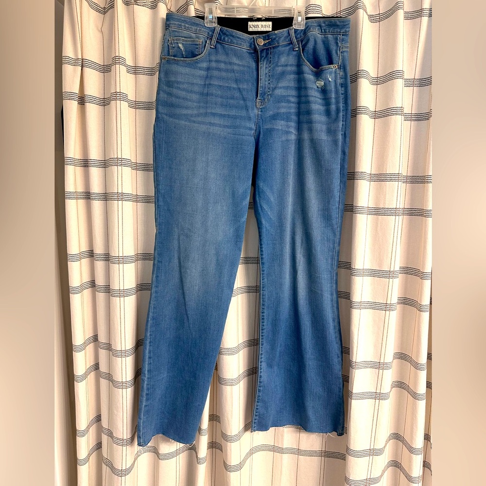 Knox Rose Bootcut Lightly Distressed Jeans, Size 16